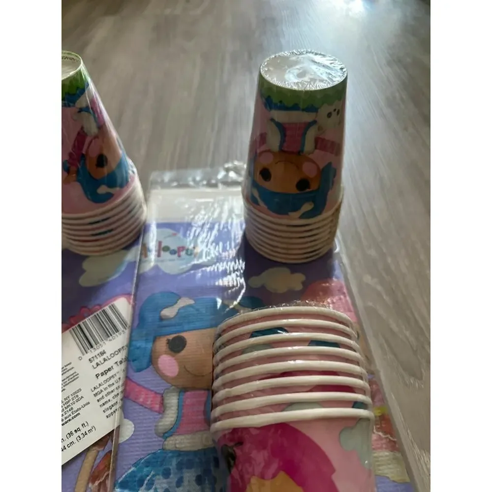 Lalaloopsy Birthday party decoration table cover & cups bundle